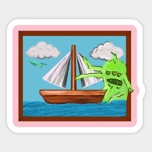 Simpsons Sailboat Painting w/ HG Blob & PlanEx Ship Sticker